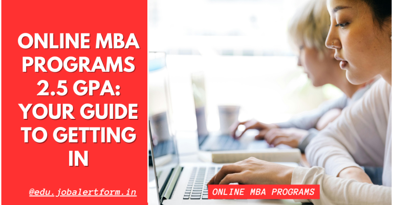 Online MBA Programs 2.5 GPA